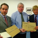 Christopher Pincher and Michael Fabricant hand the Secretary of State for Transport letters calling for better compensation for properties affected by HS2