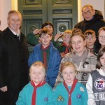 Cllr Ben Adams with Graham Houghton, Penny Evans and children outside the Assembly Rooms