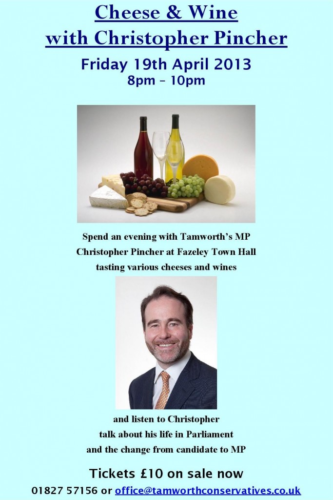 cheese and wine evening flyer